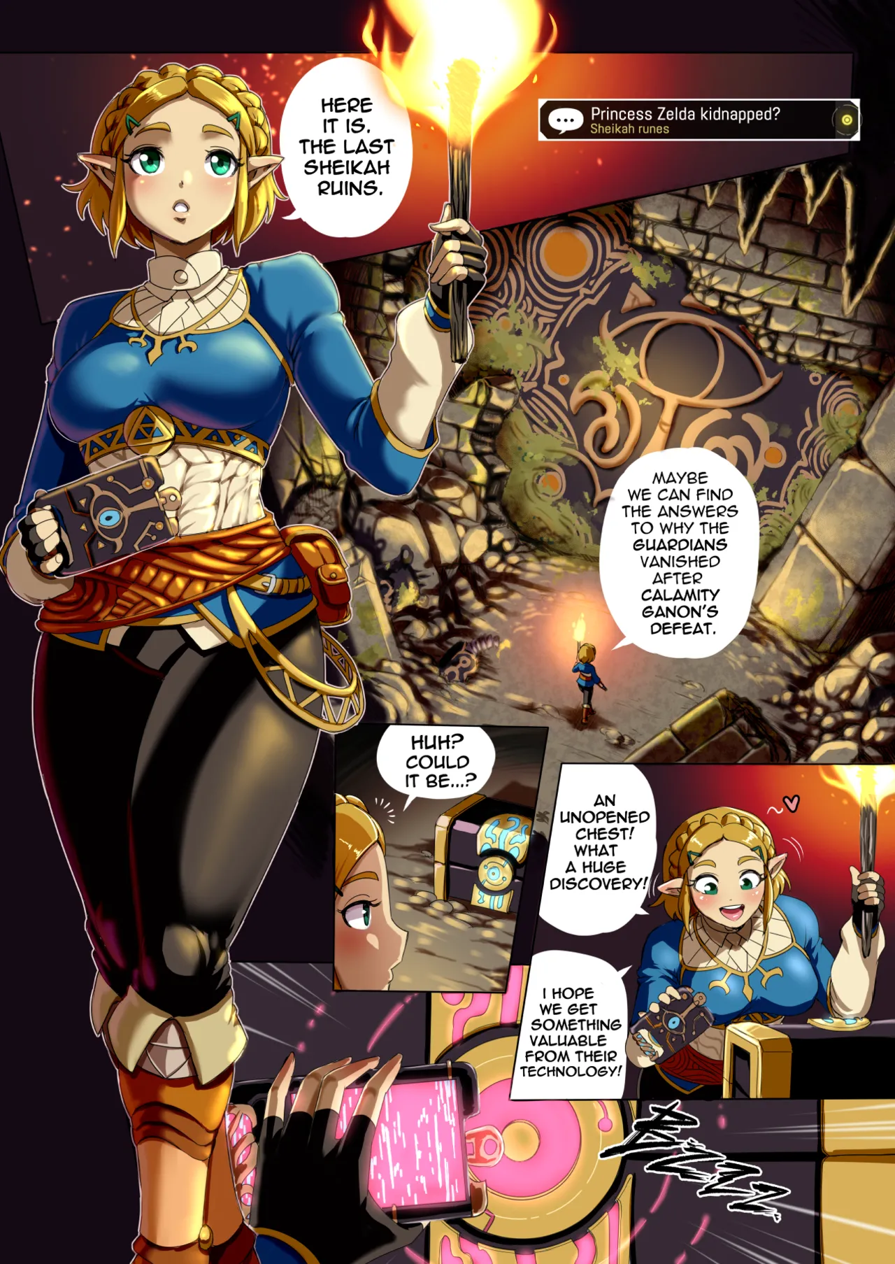 Princess Zelda Kidnapped - Comic page 1 full