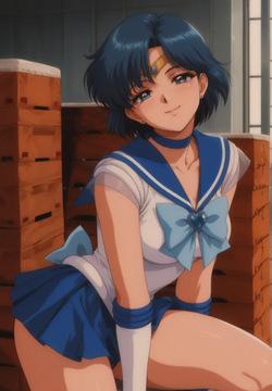 Sailor Mercury in the warehouse