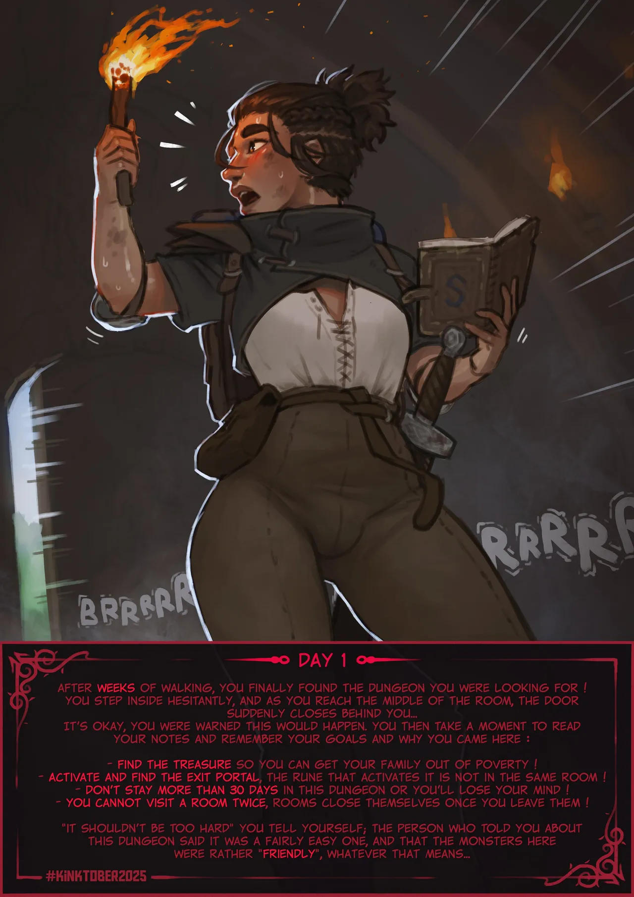 Kinktober 2025 - Dungeon Crawl CYOA page 2 full