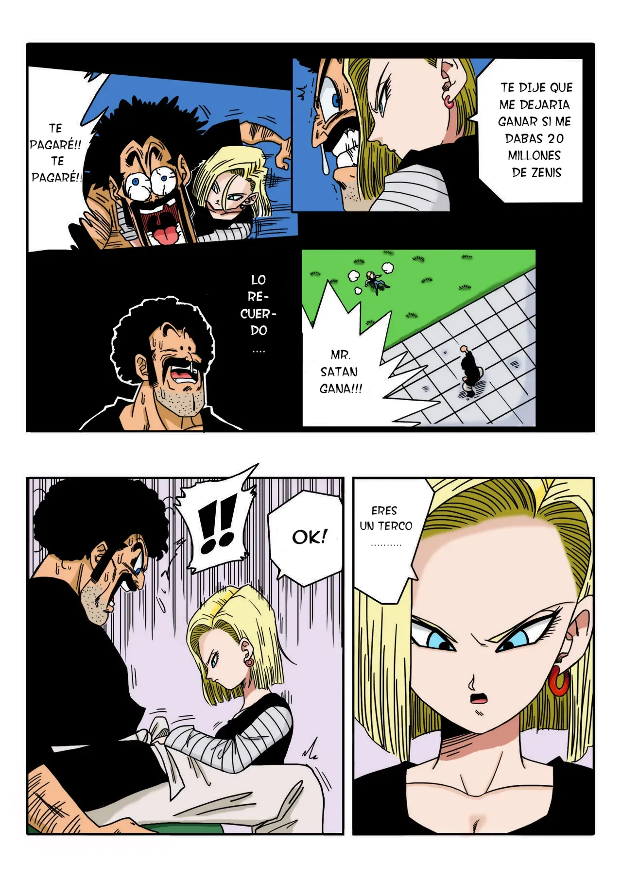 Mr. Satan vs Android 18 sin censura y a color page 4 full