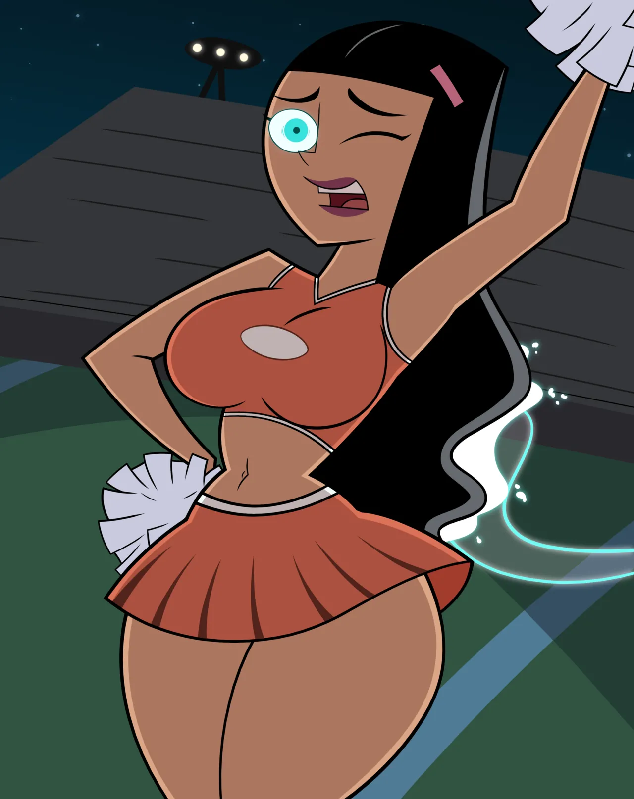 Paulina cheering on the team page 7 full