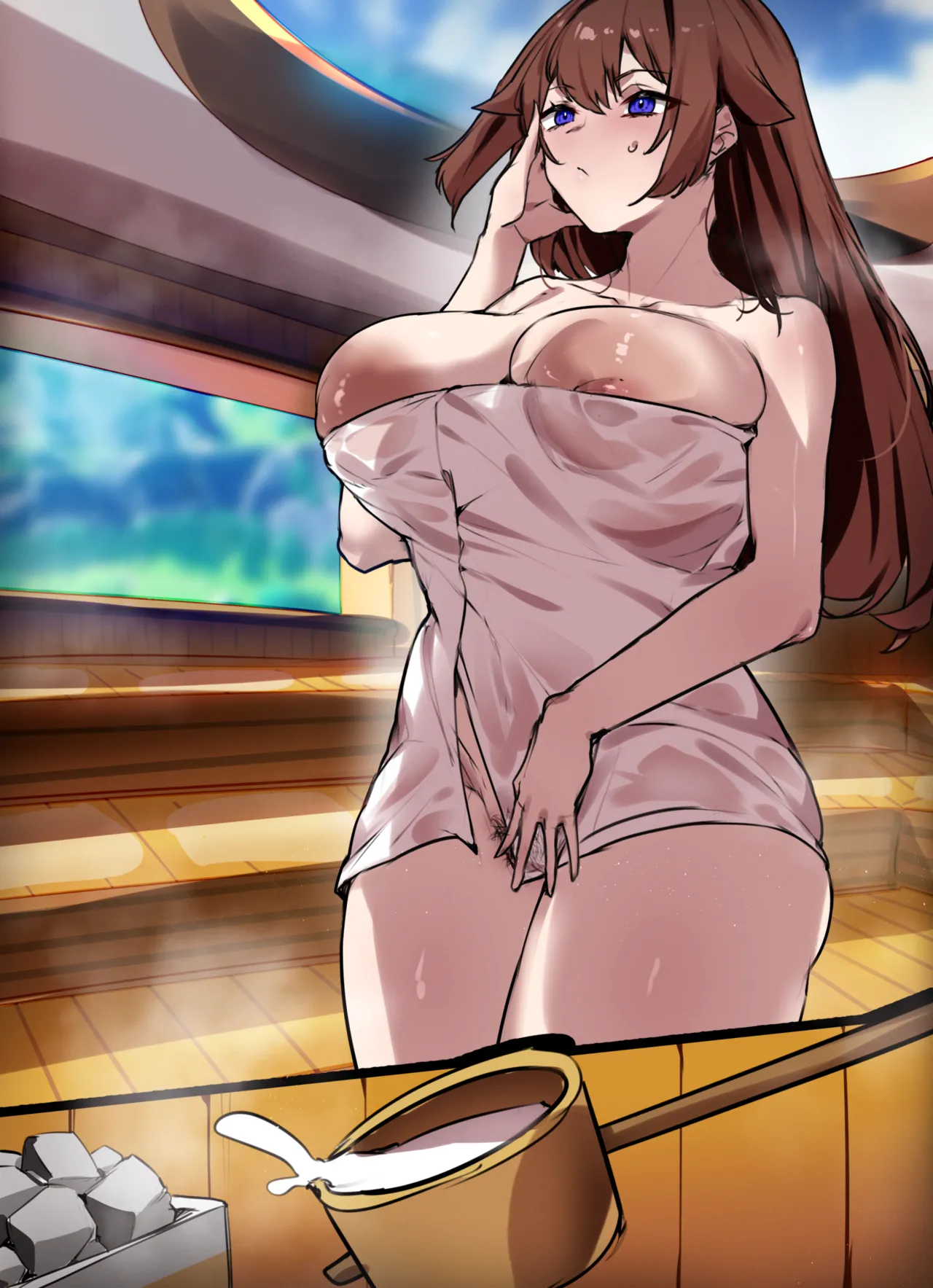 ホロアースの誰も居ないサウナでド派手にオナるソラちゃん page 8 full