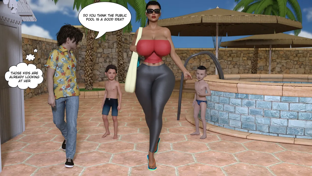 Poolside With Busty MILF page 1 full