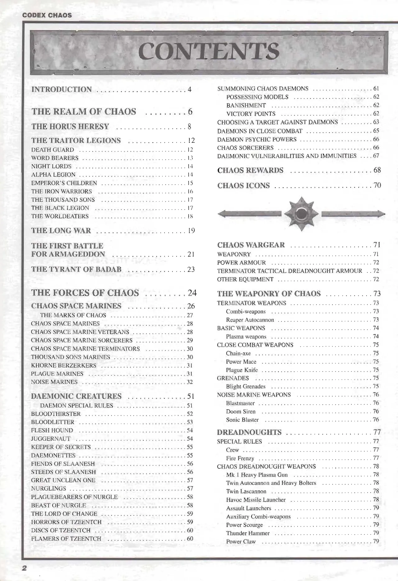 Warhammer 40K - Codex - Chaos 2nd Edition. page 4 full