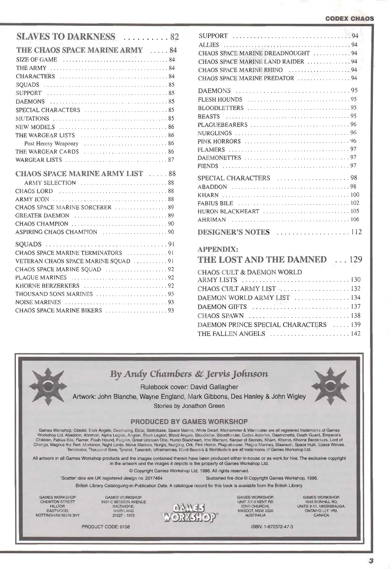 Warhammer 40K - Codex - Chaos 2nd Edition. page 5 full