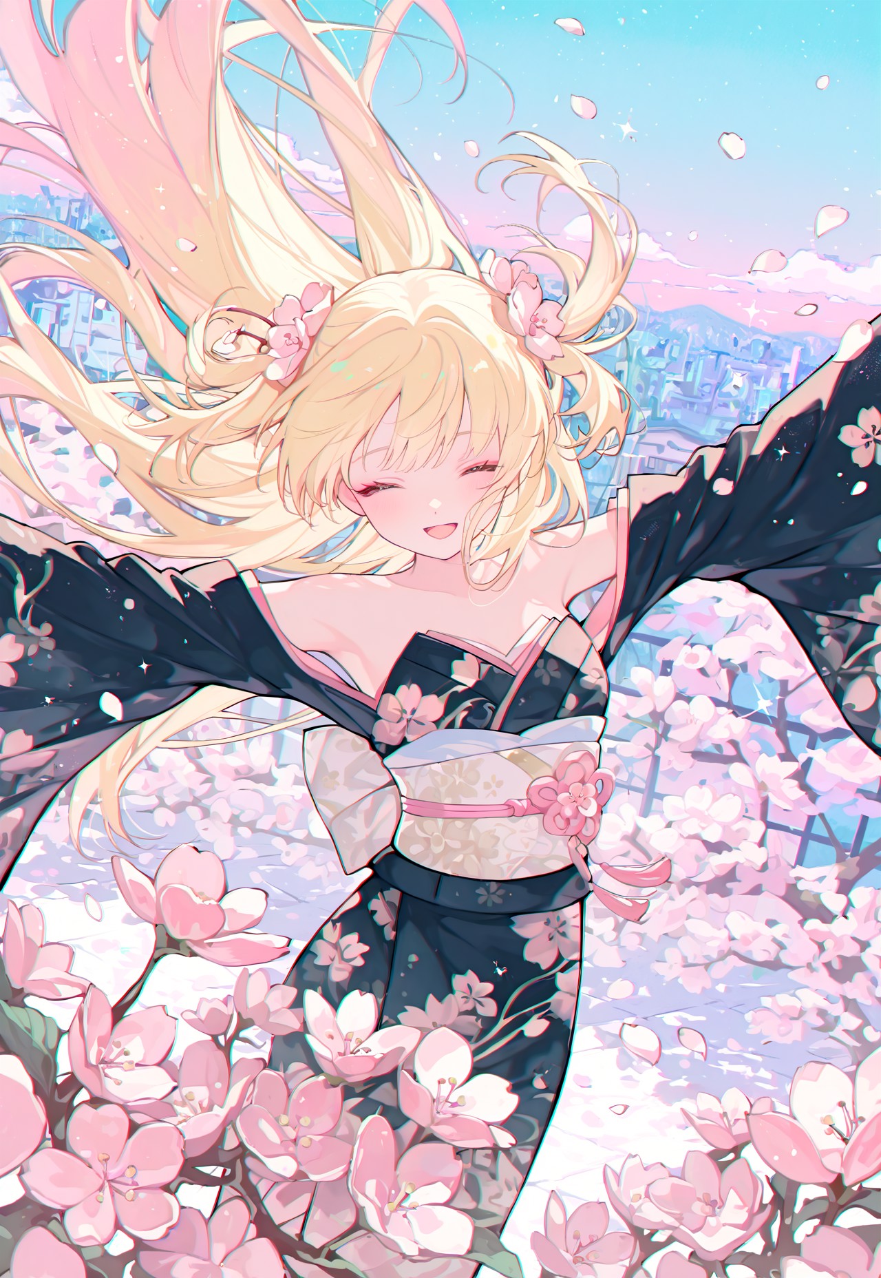 CHERRY BLOSSOM TEASE – FLORAL KIMONO page 2 full