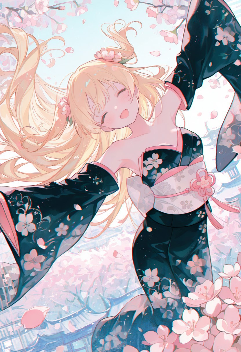 CHERRY BLOSSOM TEASE – FLORAL KIMONO page 3 full