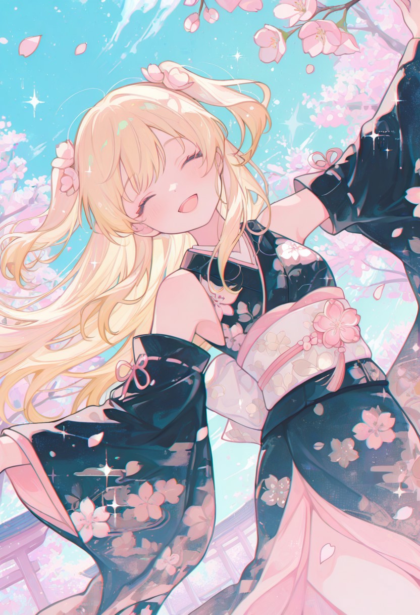CHERRY BLOSSOM TEASE – FLORAL KIMONO page 4 full