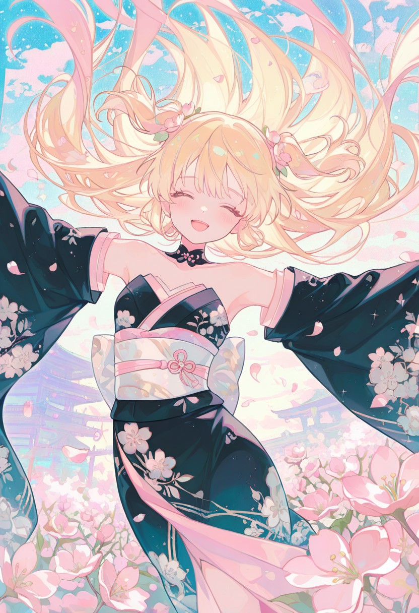 CHERRY BLOSSOM TEASE – FLORAL KIMONO page 5 full