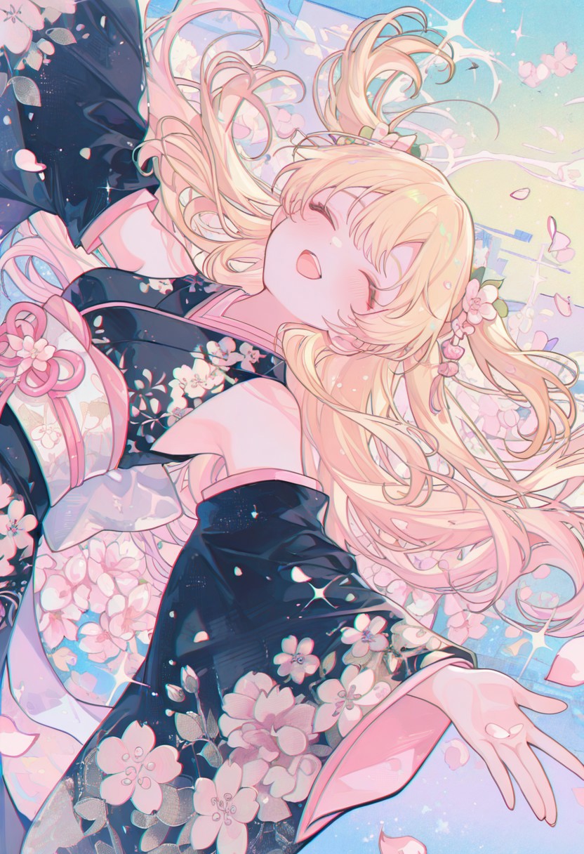 CHERRY BLOSSOM TEASE – FLORAL KIMONO page 7 full