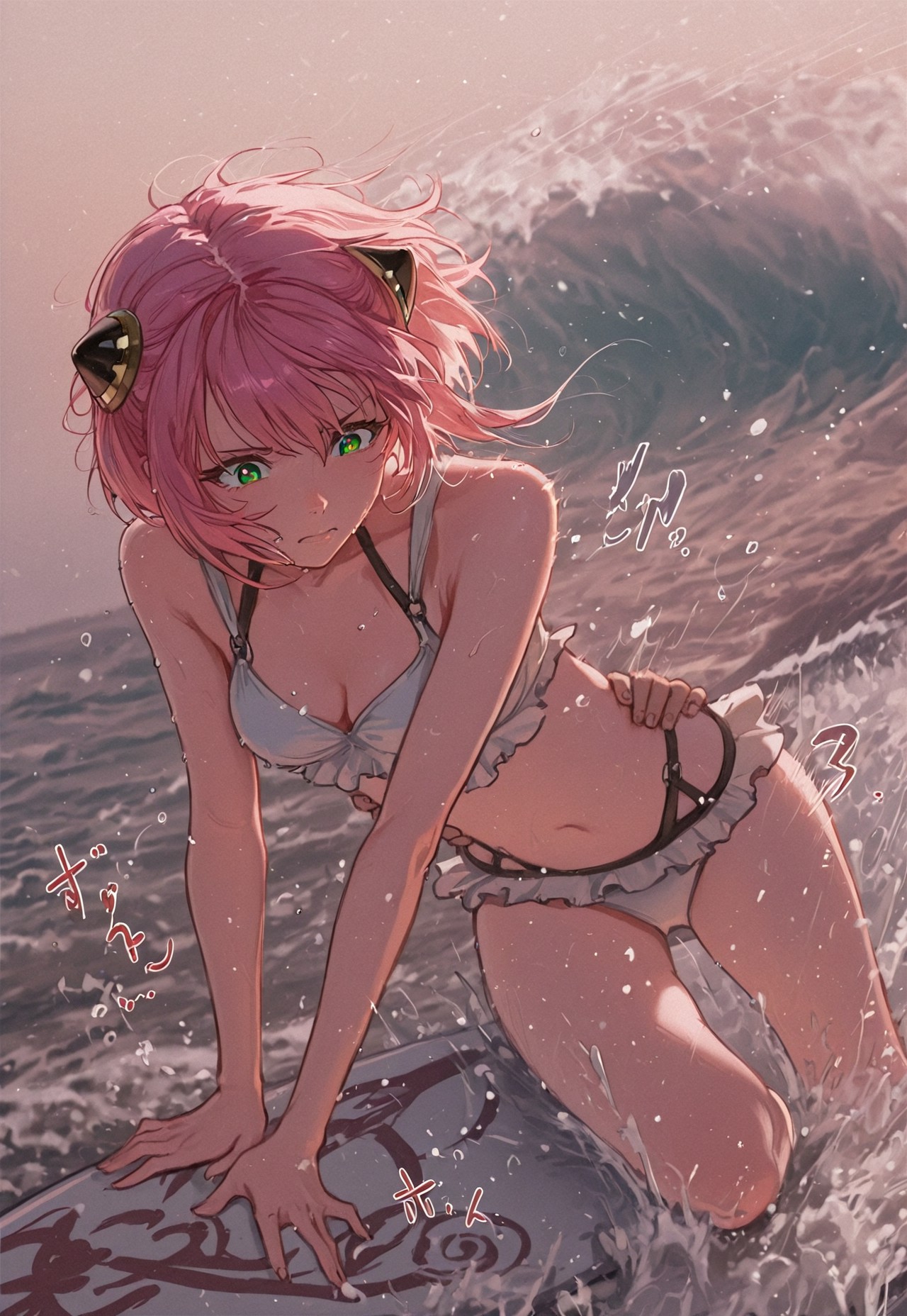 SURFBOARD CALM- PINK HAIR RIDE page 1 full