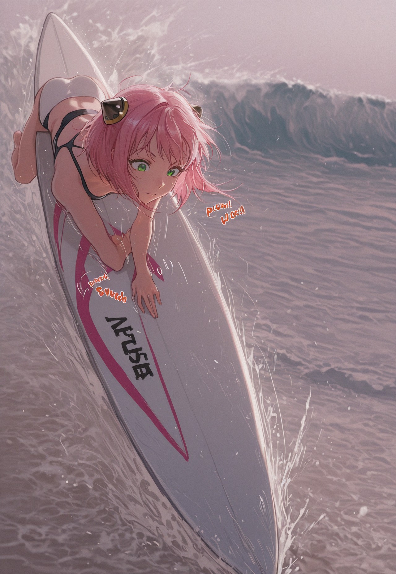 SURFBOARD CALM- PINK HAIR RIDE page 5 full