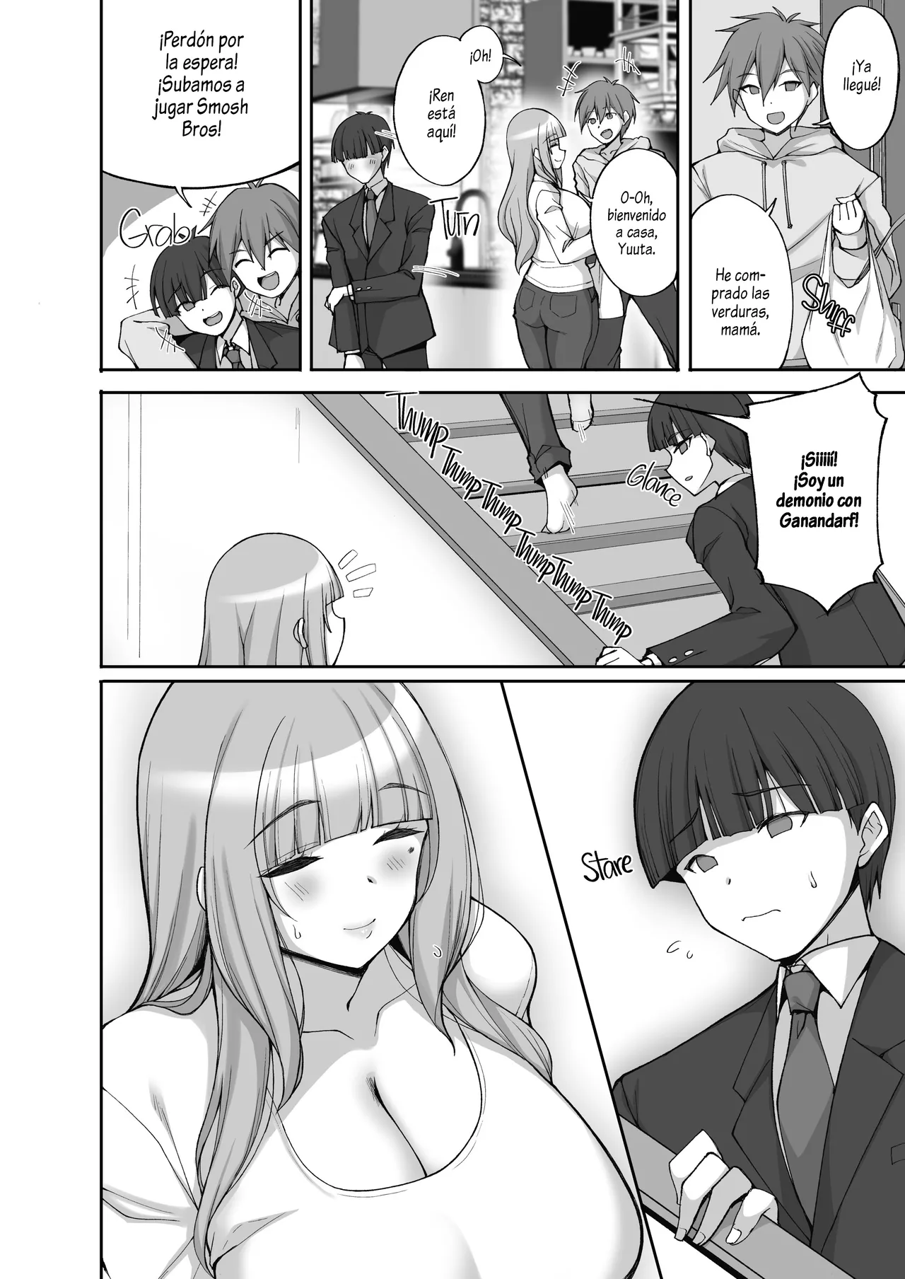 Hatsukoi no Bakunyuu Tomo Mama ga Yasashiku Sei no Tehodoki o Shitekureru Hanashi｜La Mamá Pechugona de mi Amigo, Quien es mi Primer Amor, me Guia Amablemente en lo Sexual page 7 full