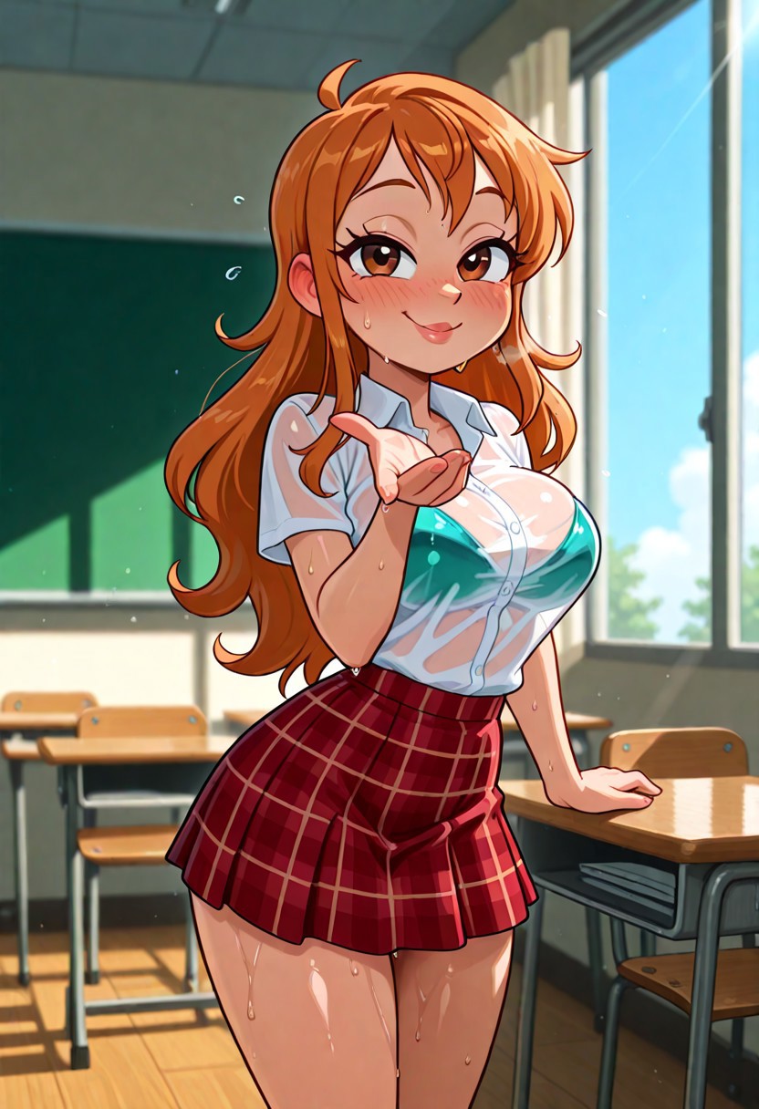 CLASSROOM WET TEASE – PLAID SKIRT DROPLETS page 10 full