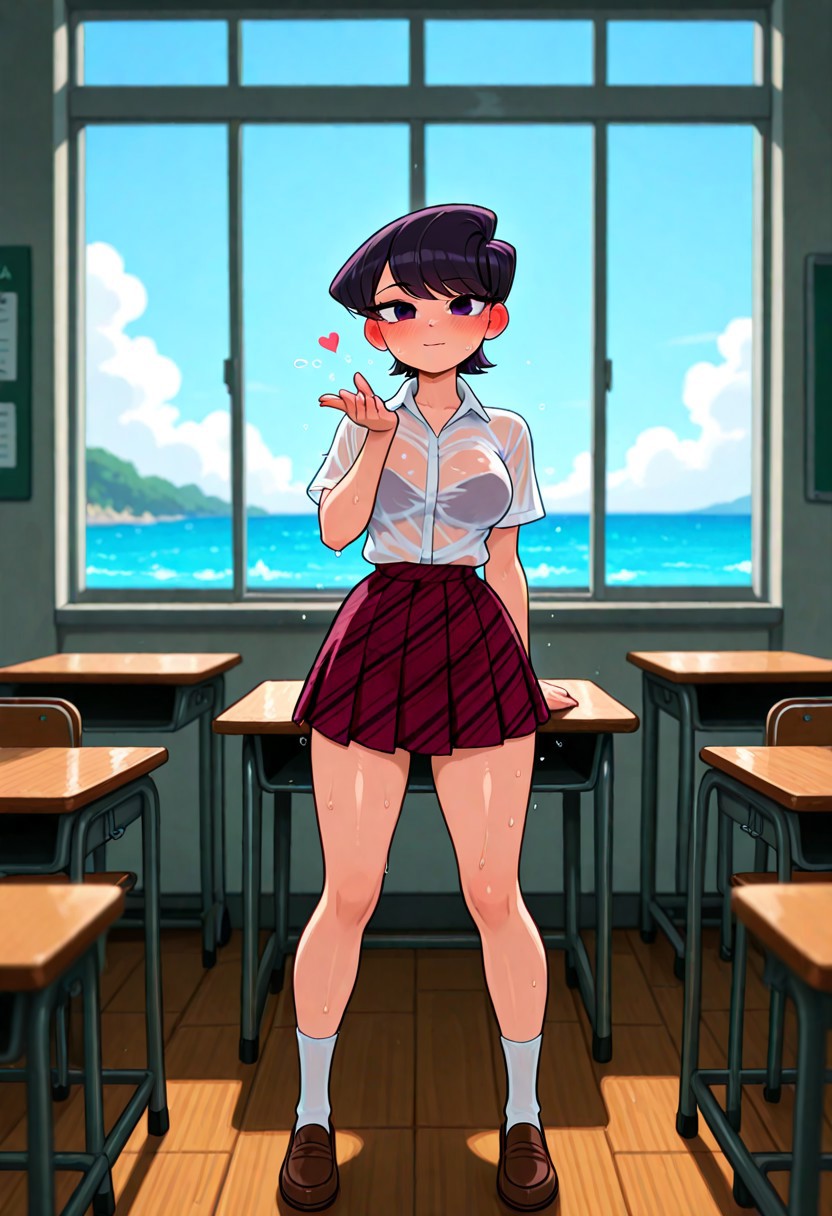 CLASSROOM WET TEASE – PLAID SKIRT DROPLETS page 4 full