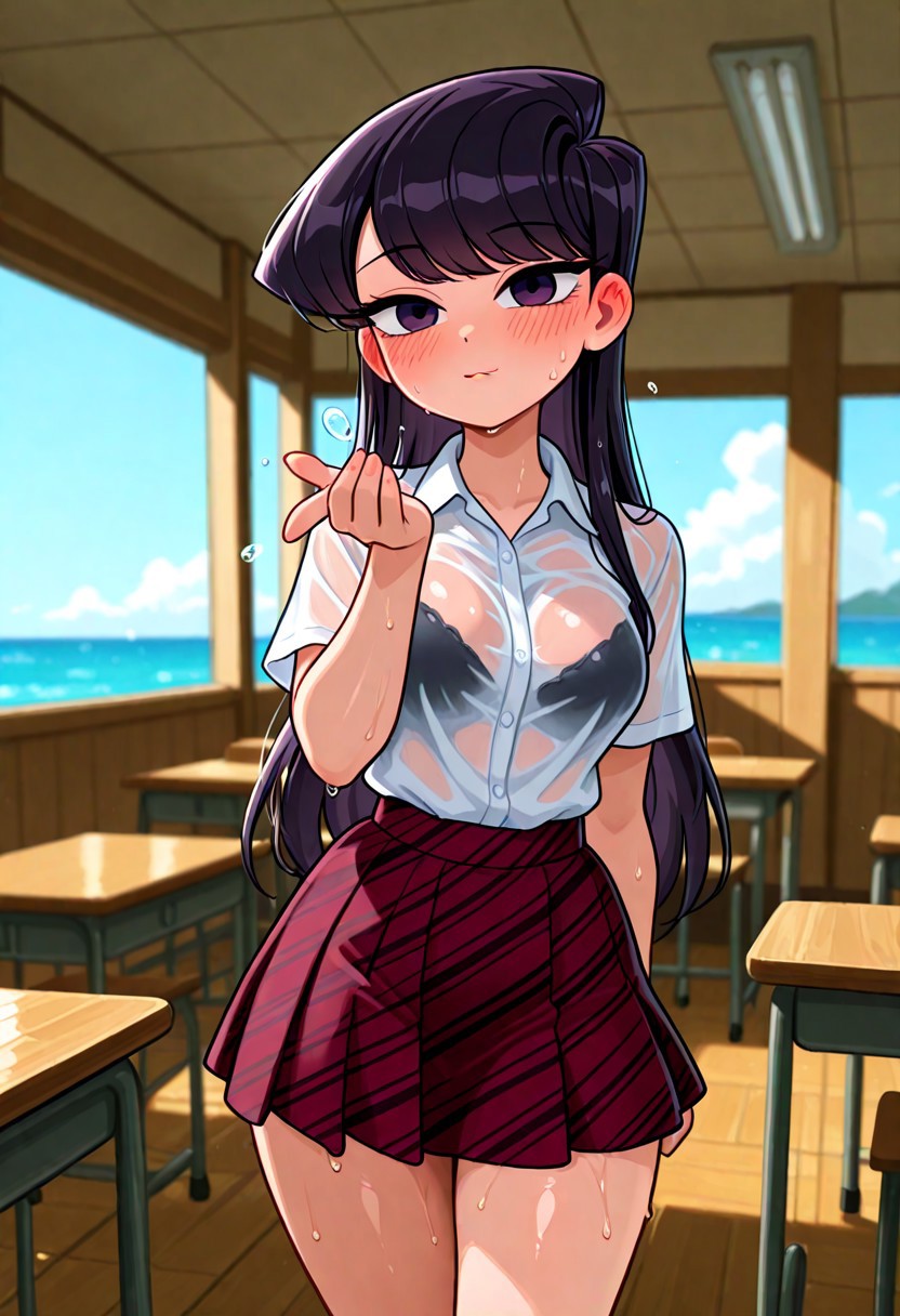 CLASSROOM WET TEASE – PLAID SKIRT DROPLETS page 7 full