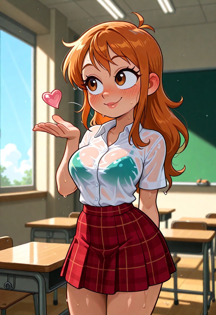 CLASSROOM WET TEASE – PLAID SKIRT DROPLETS page 8 full