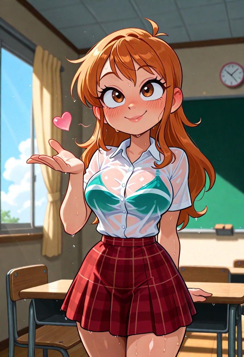 CLASSROOM WET TEASE – PLAID SKIRT DROPLETS page 9 full