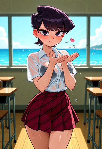 CLASSROOM WET TEASE – PLAID SKIRT DROPLETS cover