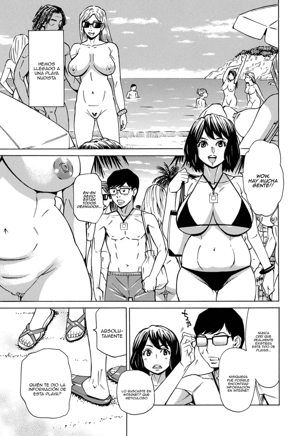 Hitozuma Nudist Beach Nessa no Utage｜Una Esposa, una Playa Nudista y una Fiesta de Arena Caliente page 3 full