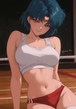 Sailor Mercury in the warehouse