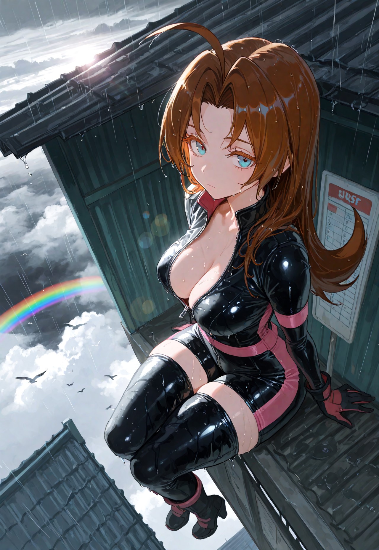 BIKER DELIA WET RAIN TEASE page 2 full