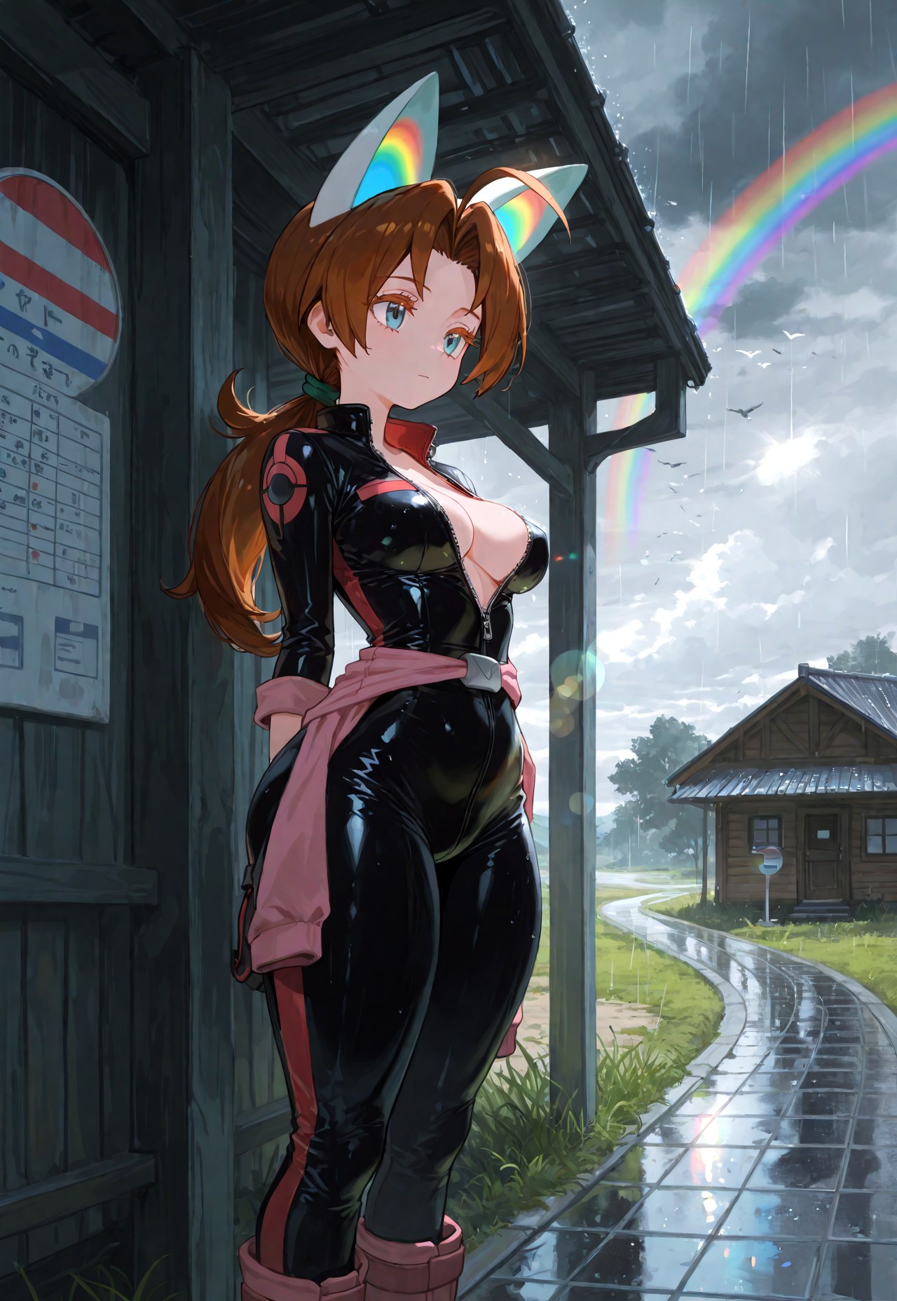 BIKER DELIA WET RAIN TEASE page 3 full