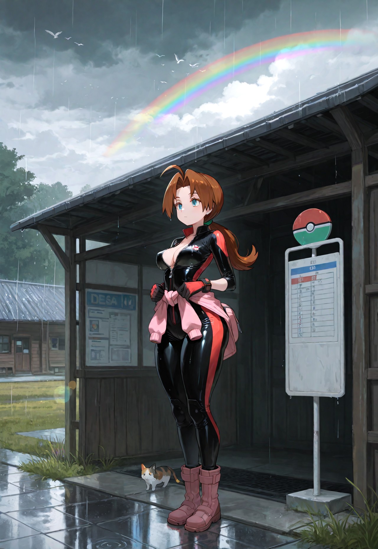 BIKER DELIA WET RAIN TEASE page 4 full