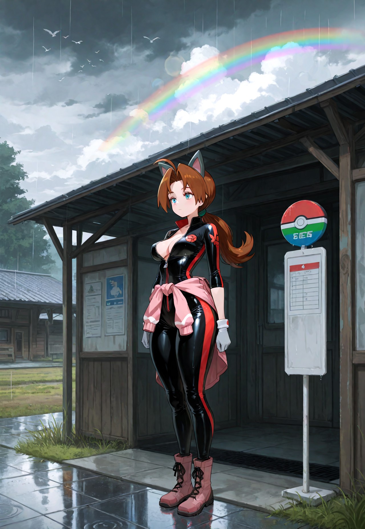 BIKER DELIA WET RAIN TEASE page 5 full