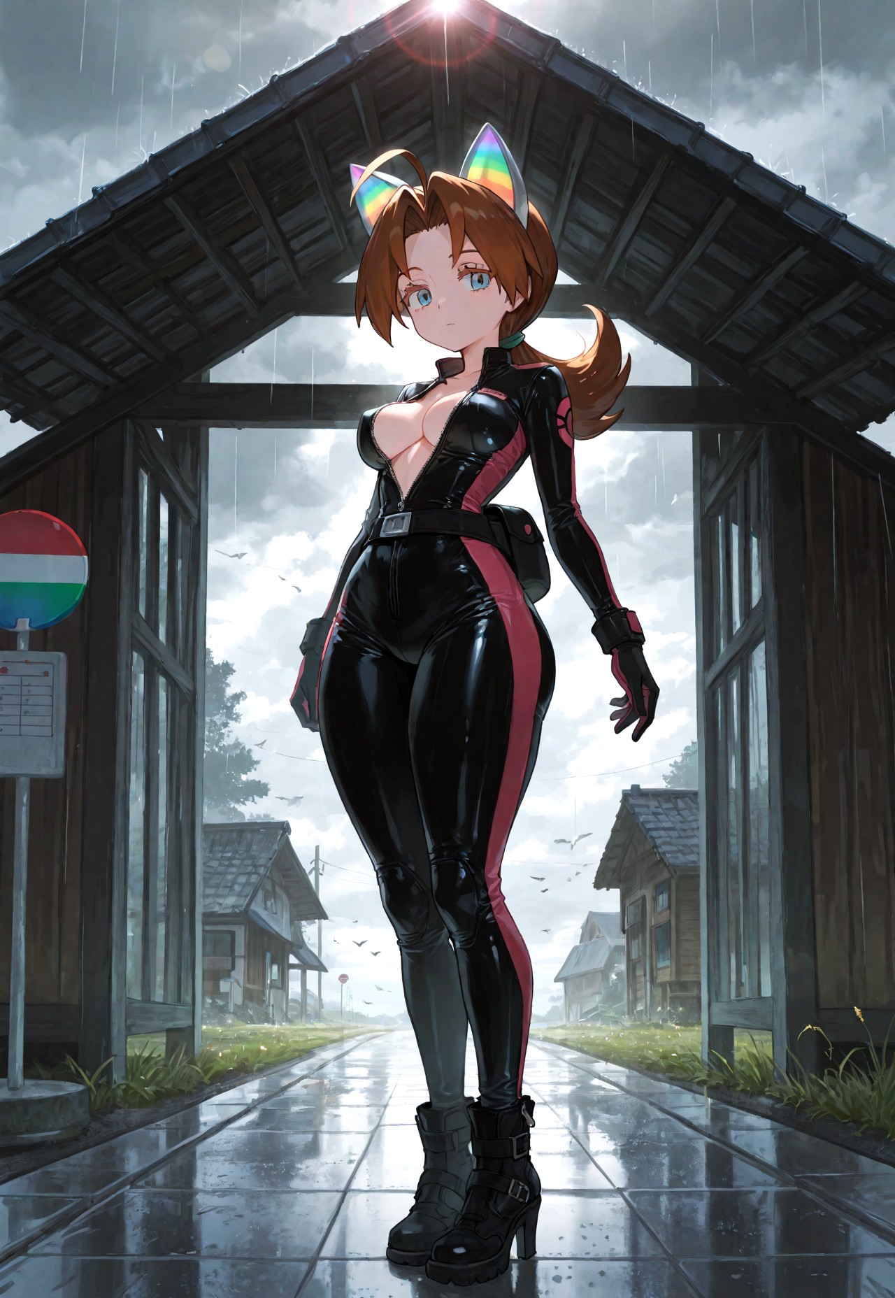 BIKER DELIA WET RAIN TEASE page 6 full