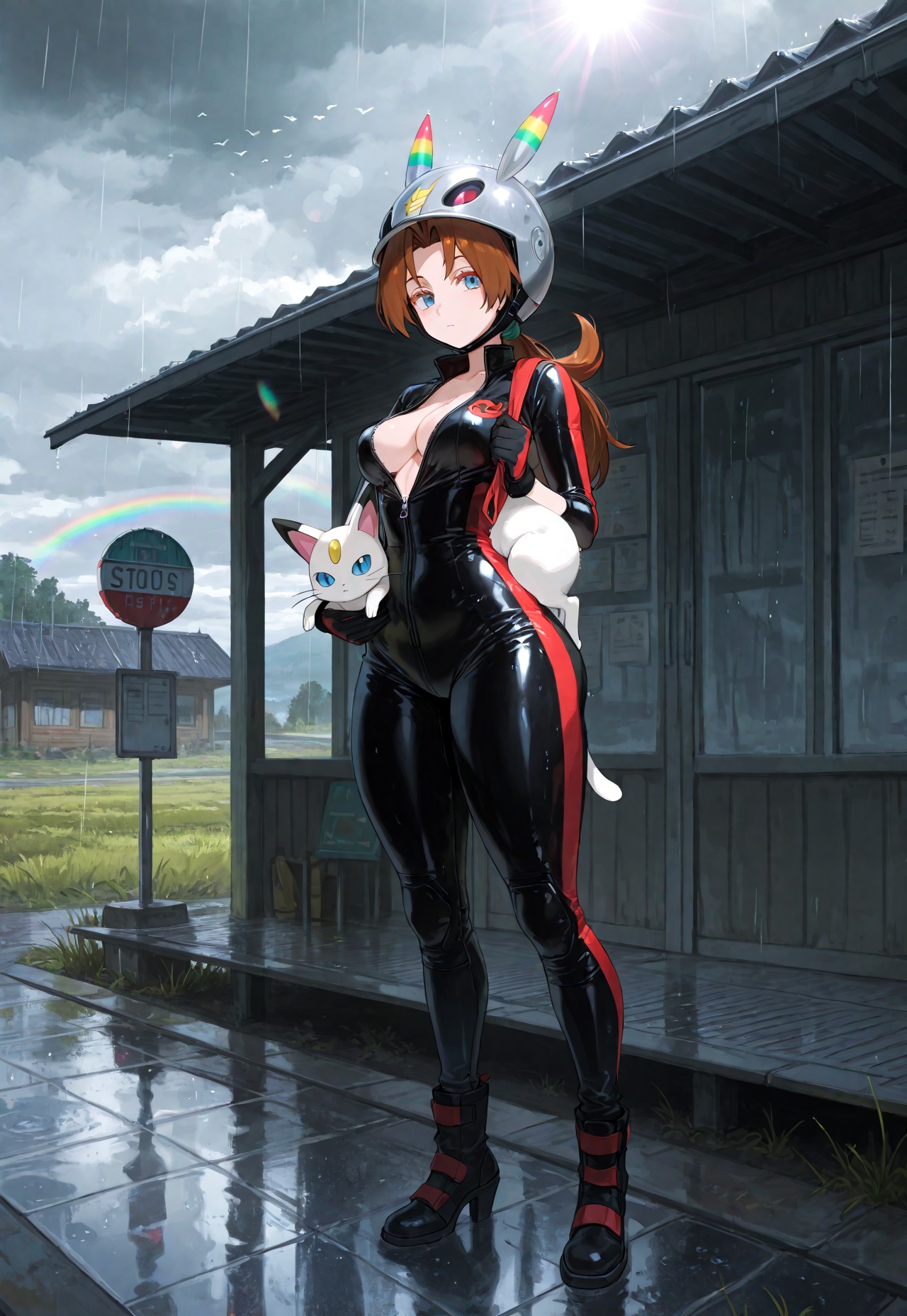 BIKER DELIA WET RAIN TEASE page 9 full