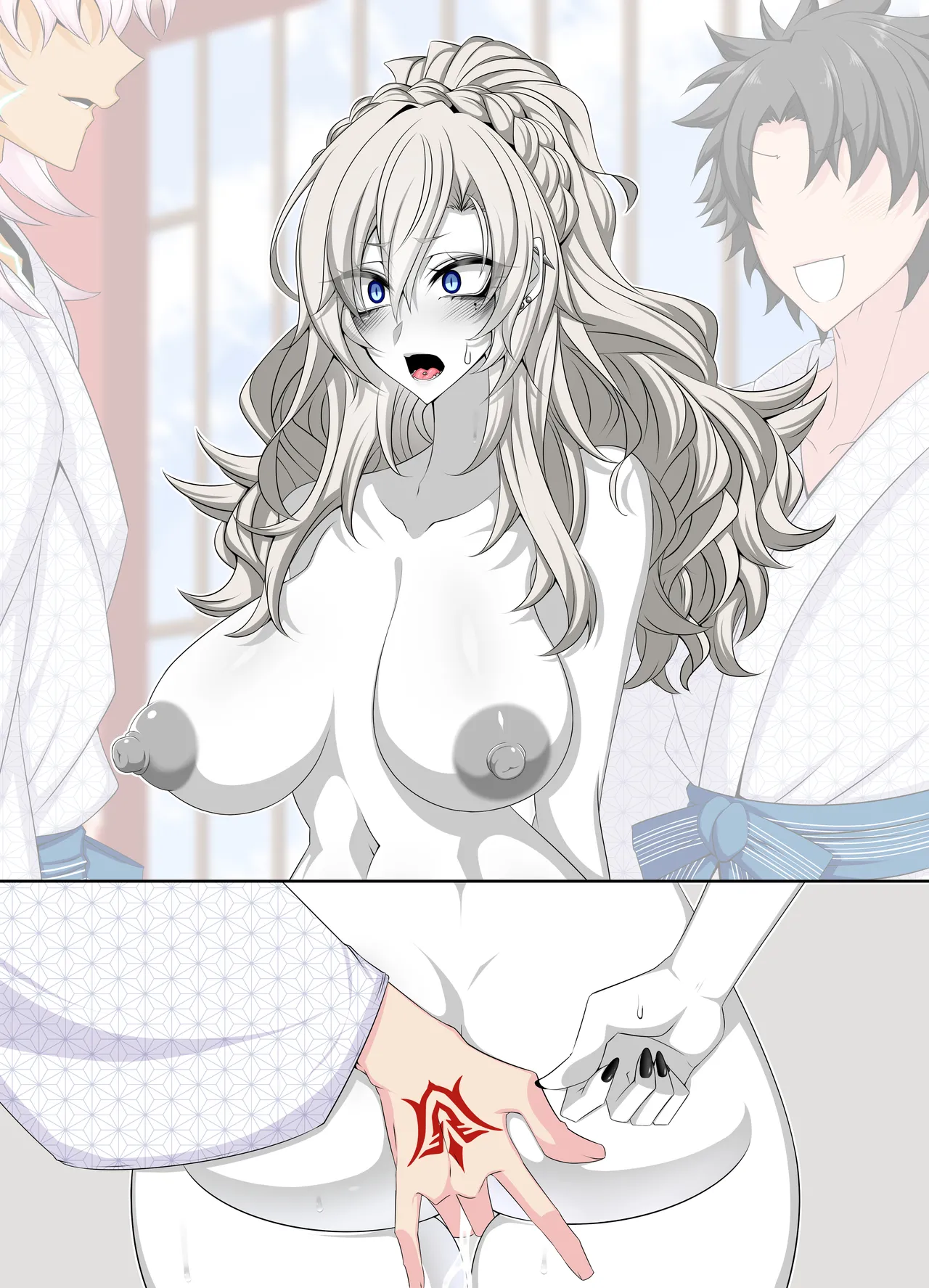 『Kriemhild and Pure Love NTR Cheating Erotica: Fingering Challenge in Front of Her Husband』- Limited Strip Version - page 10 full