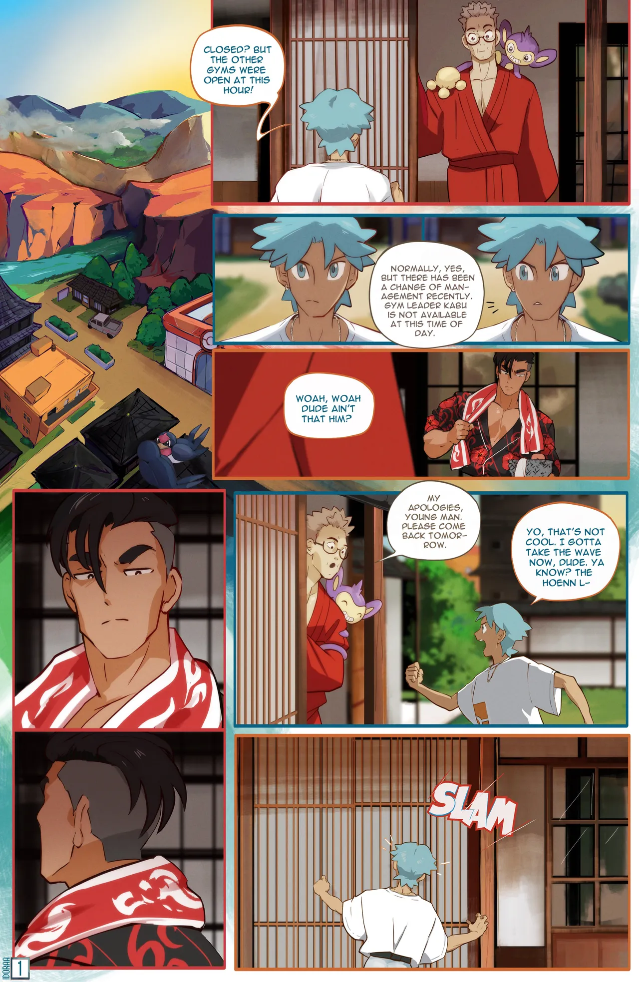 POKÉMON COMICS | KABUxBRAWLY/VICTOR+HOP/RAIHANxDRAYDEN page 1 full