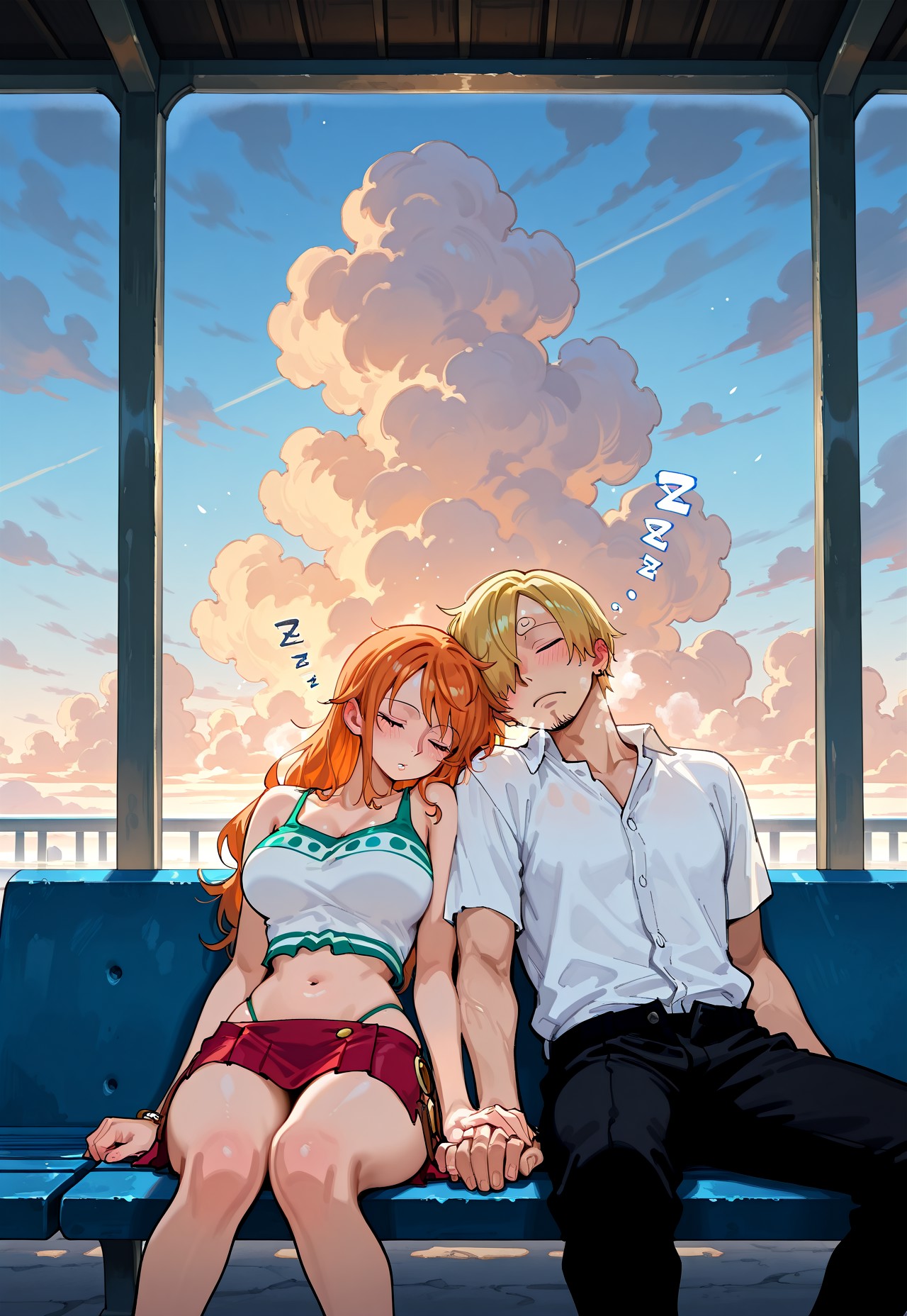 BUS STOP REST – HOLDING HANDS SLEEP page 1 full