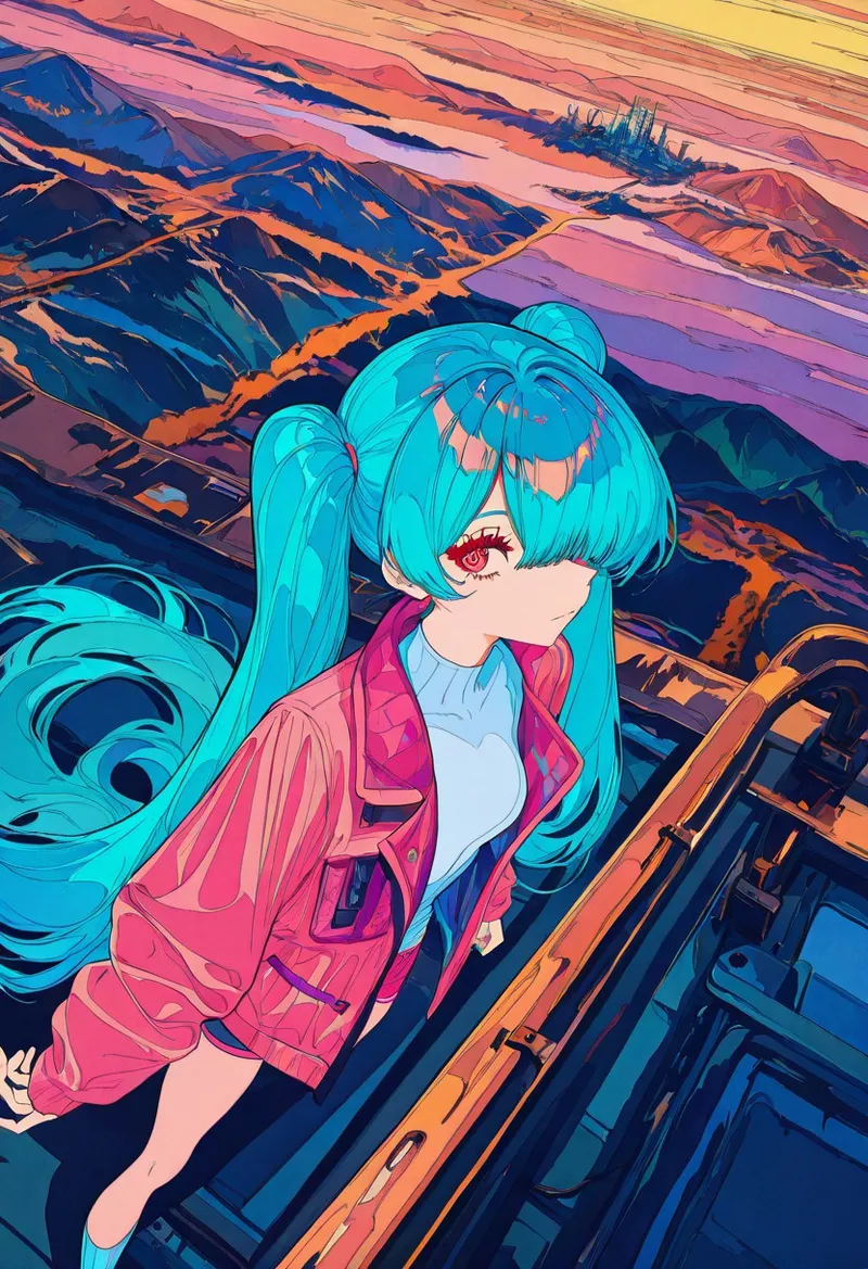 BLUE HAIRED TWINTAILS: FISHEYE VIEW page 1 full