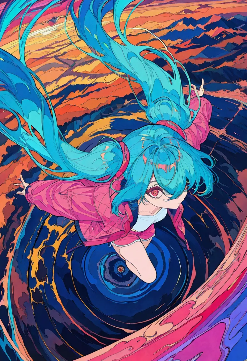 BLUE HAIRED TWINTAILS: FISHEYE VIEW page 9 full