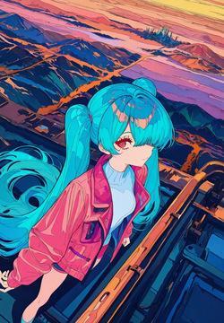 BLUE HAIRED TWINTAILS: FISHEYE VIEW