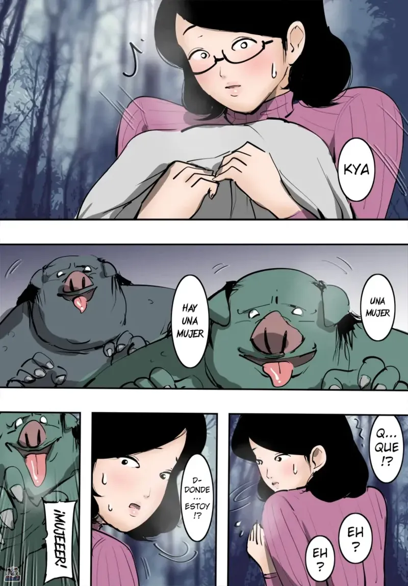 Hitozuma ga Orc to Attara Byou de Hamerareta.｜Cuando una Mujer Casada Conoció a los Orcos la Violaron en Segundos. page 6 full