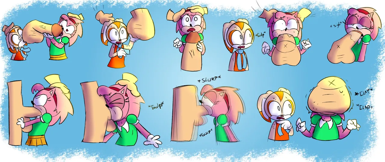 Classic Amy Rose and Cream the Rabbit Commission page 2 full