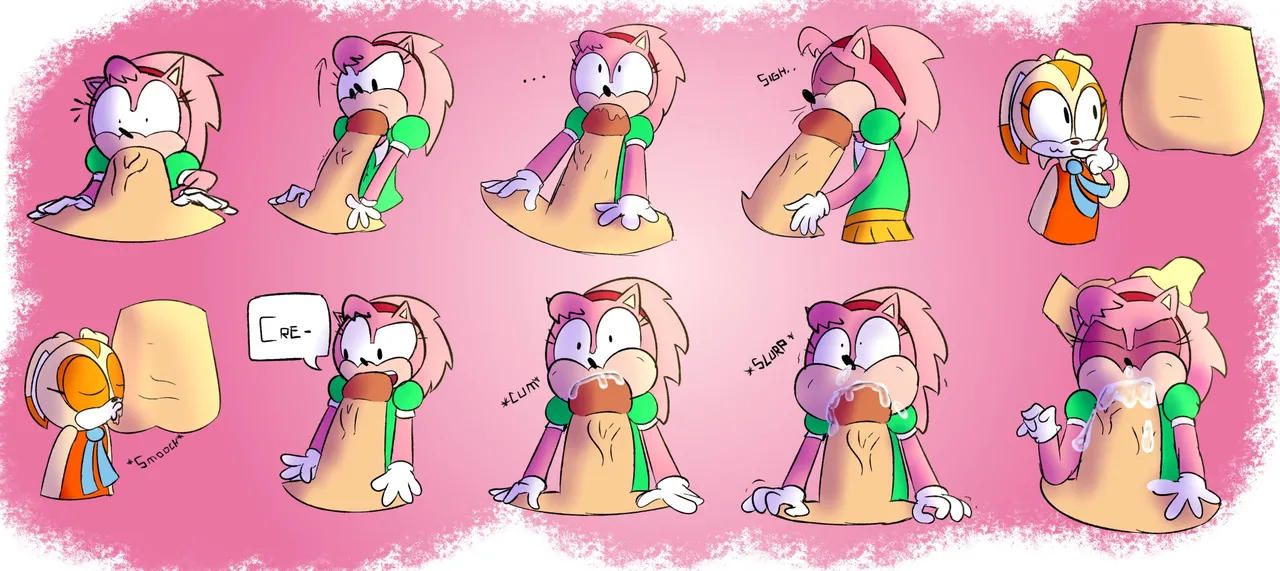 Classic Amy Rose and Cream the Rabbit Commission page 3 full