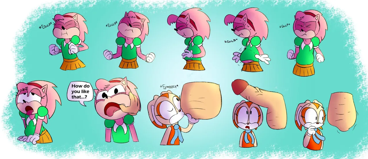 Classic Amy Rose and Cream the Rabbit Commission page 4 full