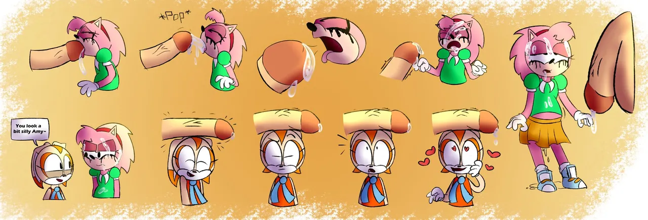 Classic Amy Rose and Cream the Rabbit Commission page 6 full