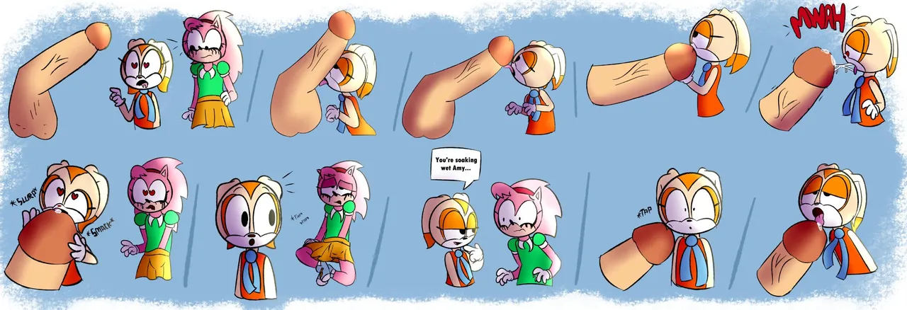Classic Amy Rose and Cream the Rabbit Commission page 7 full