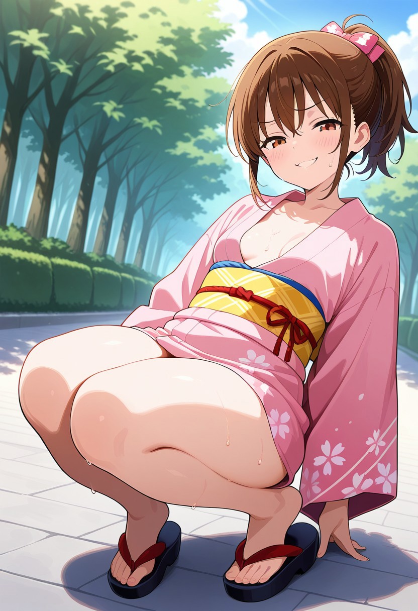 TAE SHIMURA'S SWEATY SMIRK: OPEN KIMONO INVITE page 6 full
