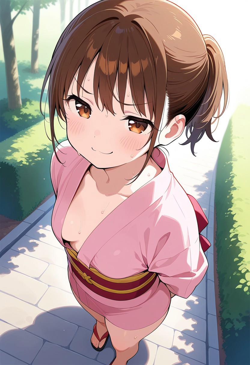 TAE SHIMURA'S SWEATY SMIRK: OPEN KIMONO INVITE page 8 full