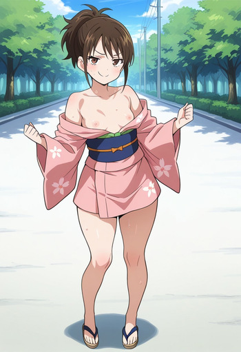 TAE SHIMURA'S SWEATY SMIRK: OPEN KIMONO INVITE cover