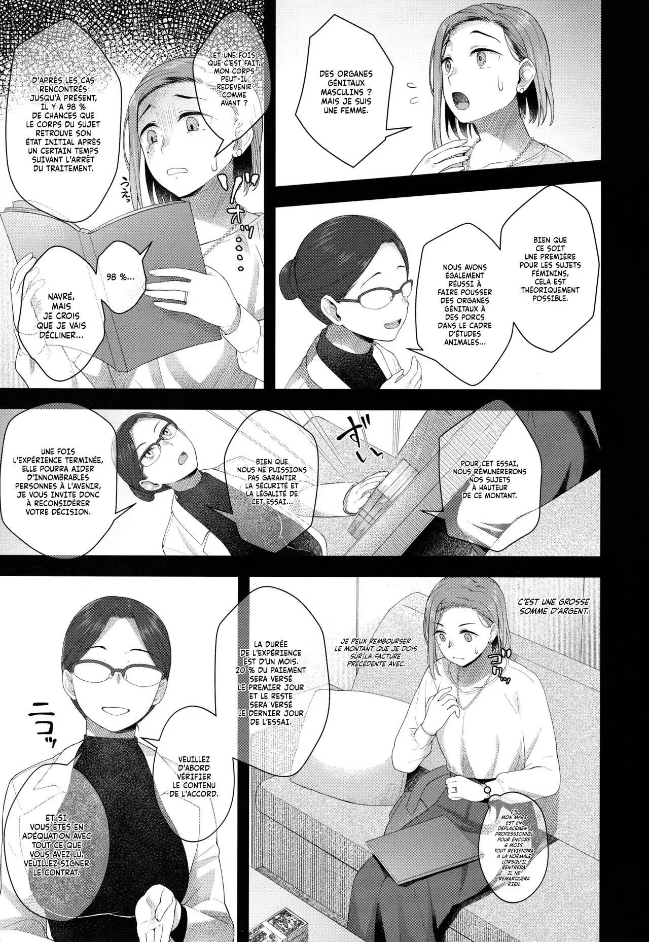 Hiiragi Haruko wa ○○○ o Hayashita | Une Mère au foyer en manque d'argent s'est fait pousser un Pénis page 4 full