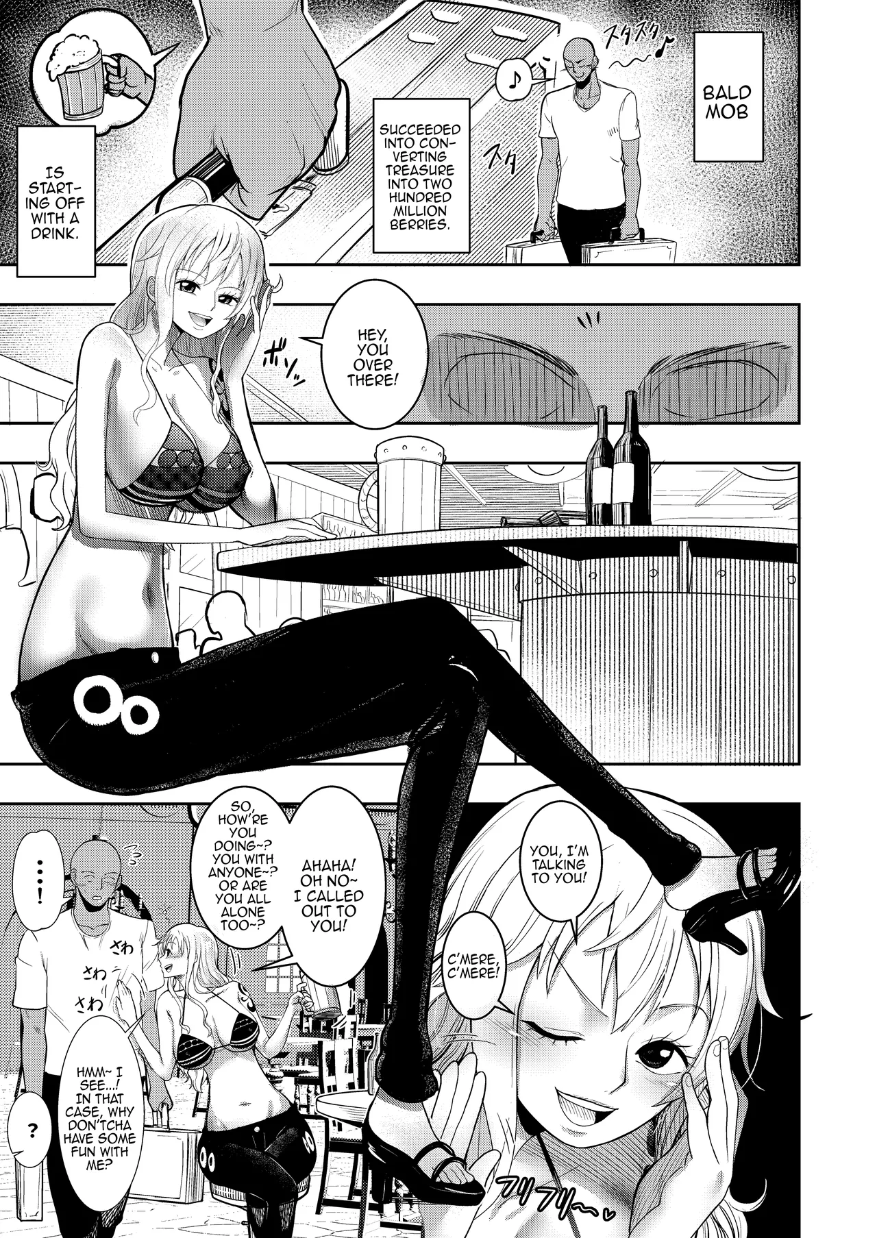 Hage Mob to Nami-san Wakarase Honban Yakyuuken / Book About Nami Getting Taught A Lesson By A Bald Mob In Strip Rock, Paper, Scissors page 3 full