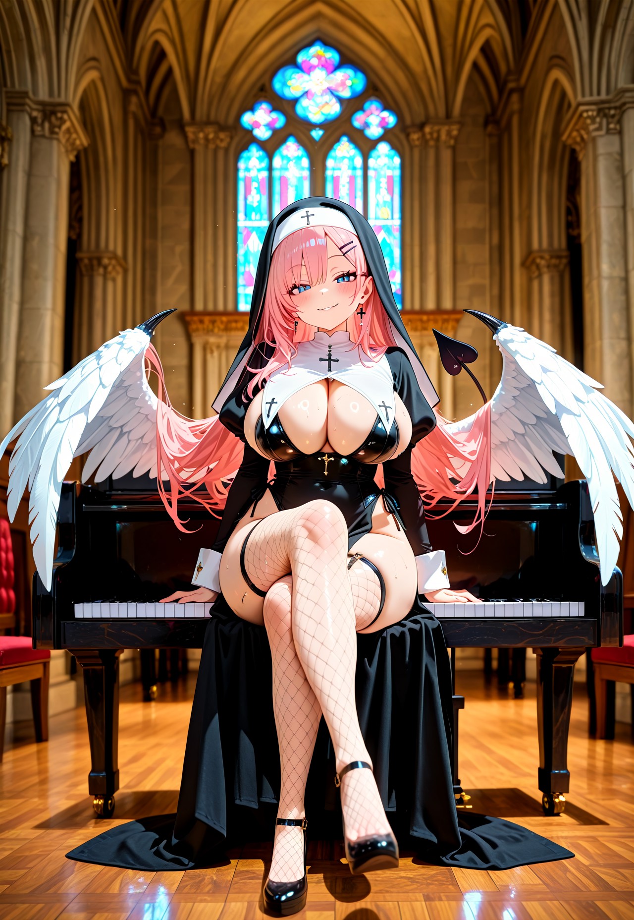 NUN SUCCUBUS POV – PIANO CROSSED LEGS page 7 full