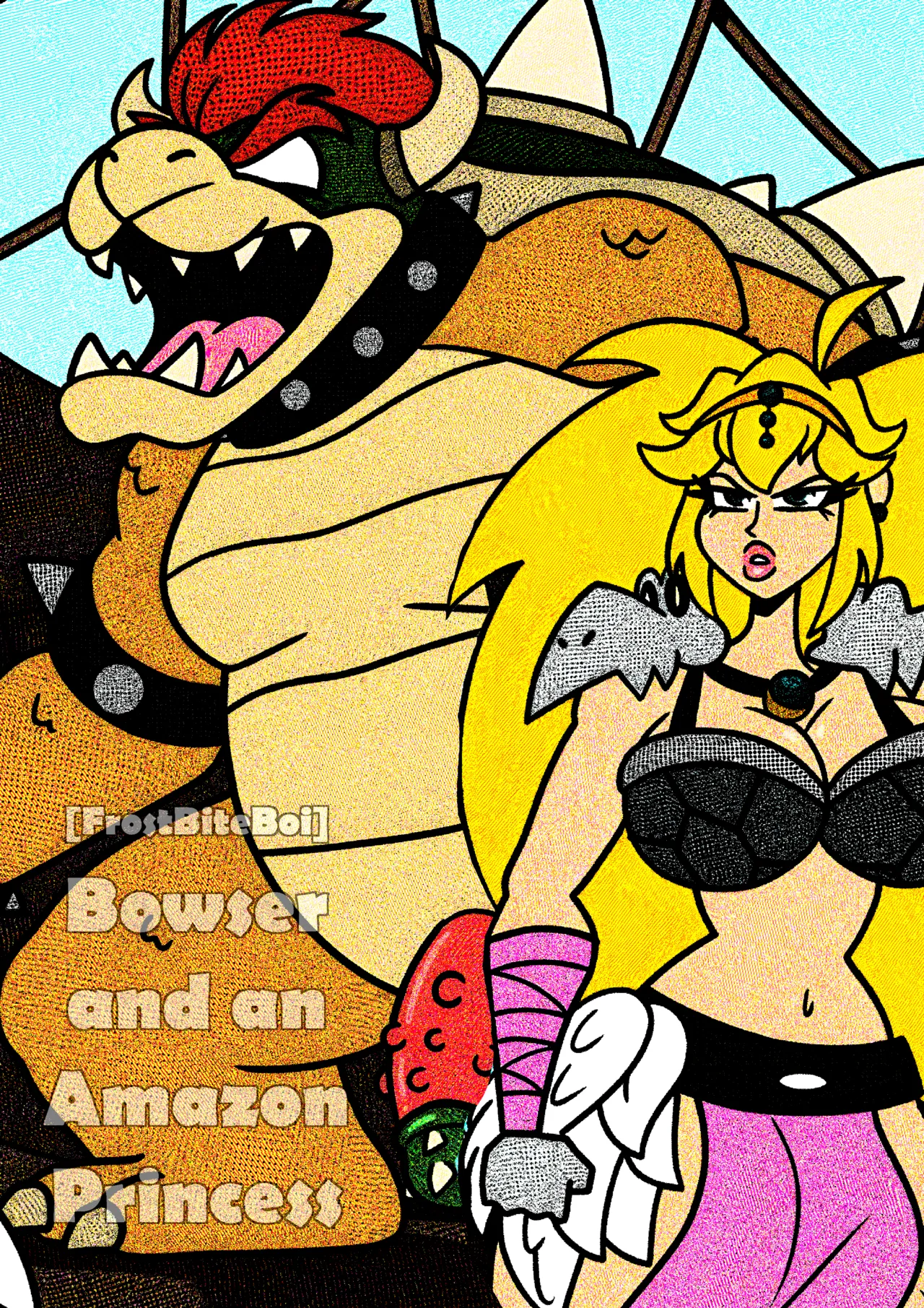 Bowser and an Amazon Princess Peach page 1 full